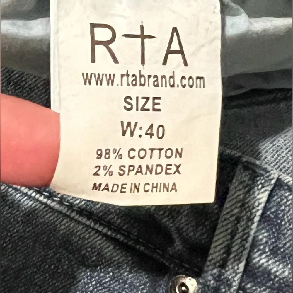 RtA men's slate cargo straight leg jeans vintage indigo pants blue denim size 40
